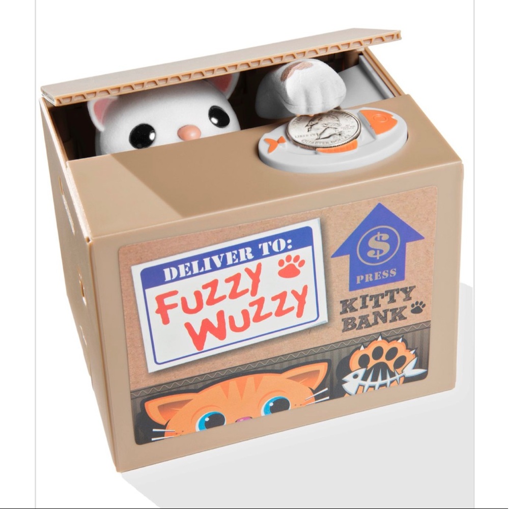 Fuzzy Wuzzy Animated Kitty Bank